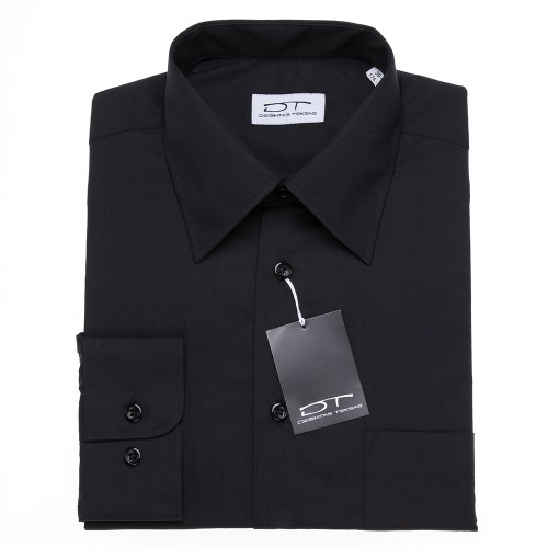 Black dress shirt with classic collar 4849