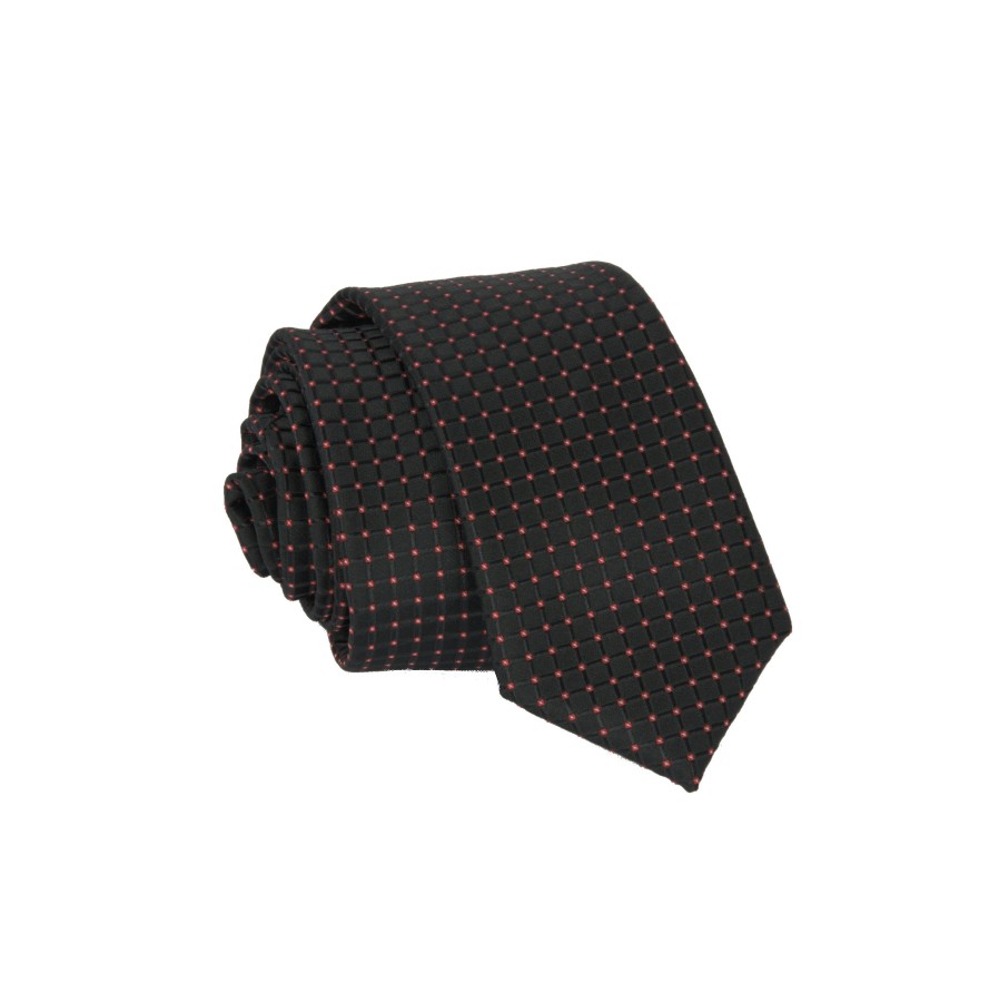 Men's tie "Black checkers" 01