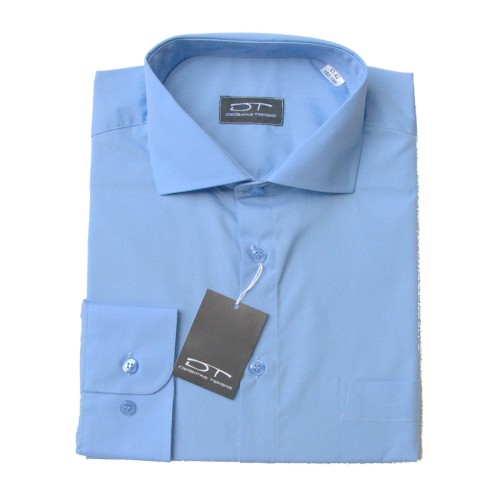 Blue dress shirt with long sleeves MD BLUE 