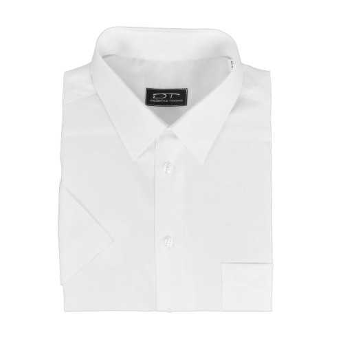 White cLassic dress shirt with short sleeves PIKET 01